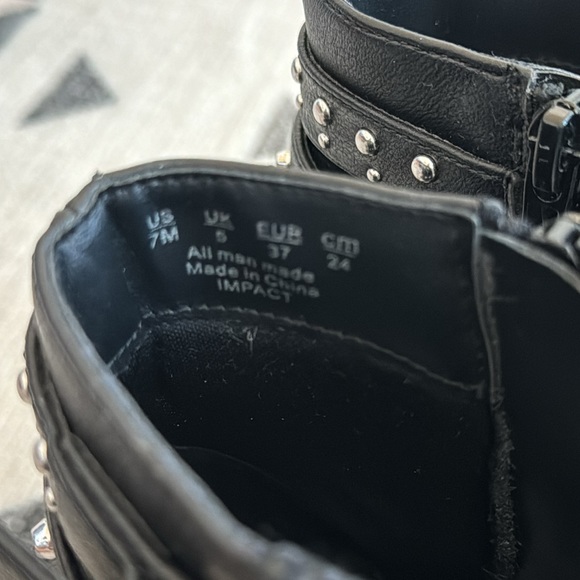 Studded Black Ankle Boots - Picture 9 of 9